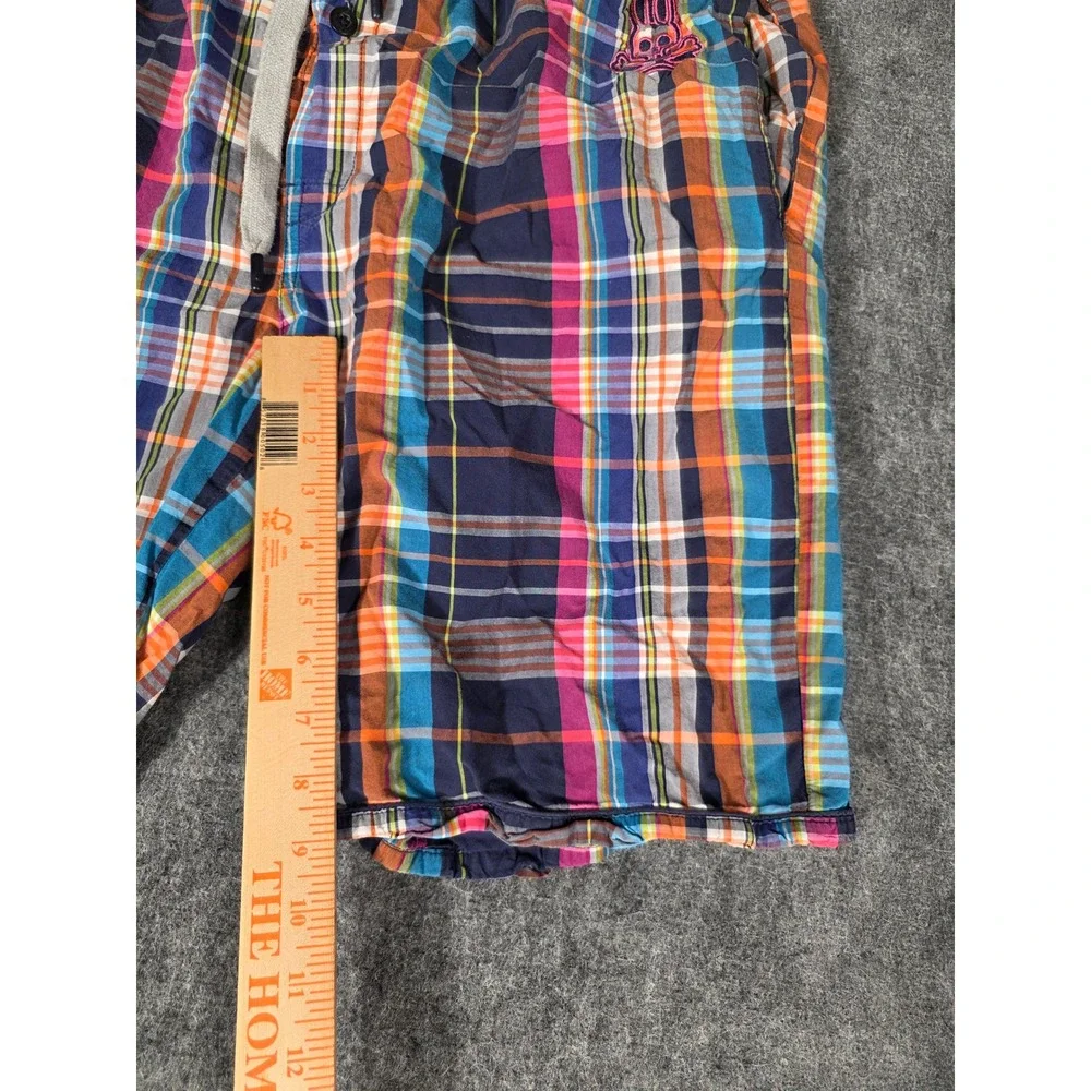 Psycho Bunny Shorts Mens L Plaid Lounge Sleep Pajama Cotton Drawstring Trunk